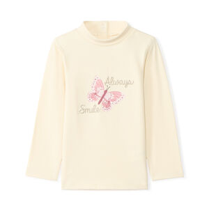 Sous-pull col cheminée avec print papillon et cording pour bébé fille  Main Sous-pull col cheminée avec print papillon et cording pour bébé fille