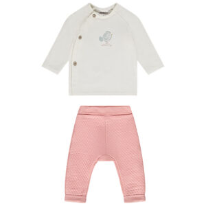 Conjunto 2 piezas efecto acolchado para bebé niña 