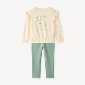 Conjunto de deporte para niña con lentejuelas y brillos 