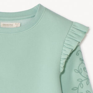 Sudadera de felpa bordada y con volantes niña 