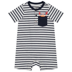 Pelele a rayas con estampado de cangrejo para bebé niño 