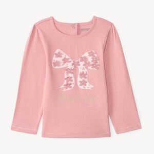 Camiseta de manga larga para bebé niña con estampado en relieve divertido 