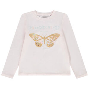 T-shirt manches longues en jersey foil print papillon pour fille 