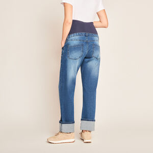 Jeans amplios de denim con dobladillos 