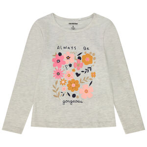 Camiseta de manga larga con estampado fantasía brillante para niña 