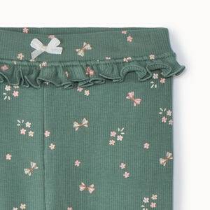 Calzoncillo largo de punto acanalado con estampado fantasía para bebé niña 