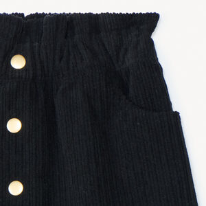 Falda corta de pana con botones decorativos para niña 