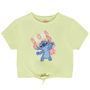 Camiseta manga corta con nudo print Stitch Disney para niña Main Camiseta manga corta con nudo print Stitch Disney para niña