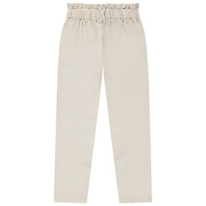 Pantalón fluido paperbag con botones de coco niña 