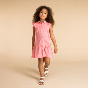 Vestido de manga corta con estampado floral para niña 