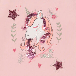 Camiseta de manga larga con estampado y lentejuelas para niña 