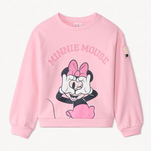 Sudadera rosa de felpa con rizo Minnie Disney para niña  Main Sudadera rosa de felpa con rizo Minnie Disney para niña
