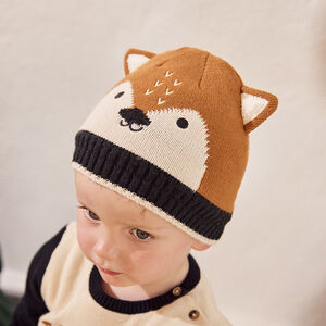 Conjunto snood y gorro divertido de zorro para bebé niño 