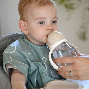 Taza transparente con paja 300ml arcilla 