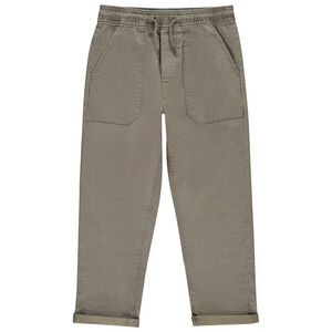 Pantalón liso de sarga con bolsillos para niño  Main Pantalón liso de sarga con bolsillos para niño
