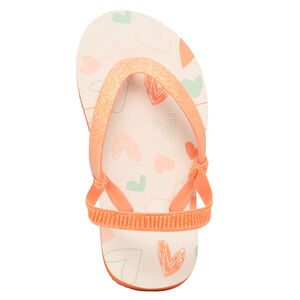 Chanclas con tira brillante y estampado de corazones para niña  Main Chanclas con tira brillante y estampado de corazones para niña