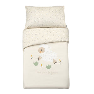 Housse de couette avec taie d'oreiller 60 x 120 cm La Vie à la Ferme  Main Housse de couette avec taie d'oreiller 60 x 120 cm La Vie à la Ferme