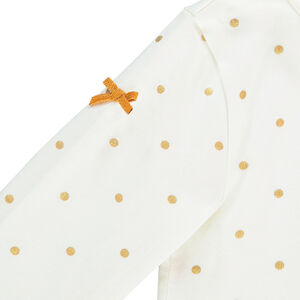 Sous-pull col cheminée à pois dorés pour bébé fille 