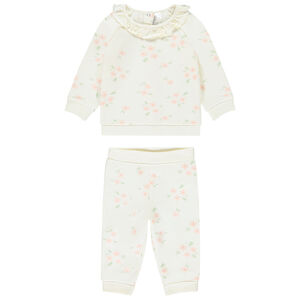 Conjunto de chándal de 2 piezas con estampado floral para niña bebé 