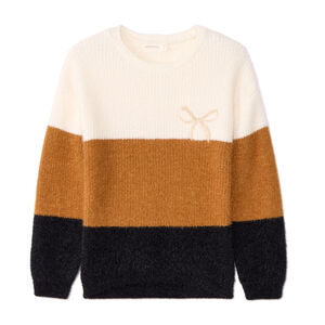 Pull en tricot oversize effet color block pour fille  Main Pull en tricot oversize effet color block pour fille