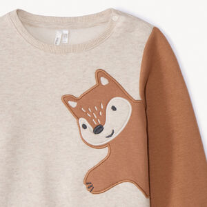 Sudadera de felpa con parche de zorro para bebé niño 