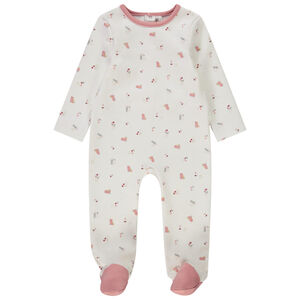 Pelele estampado para bebé niña con aperturas diferentes según la edad 