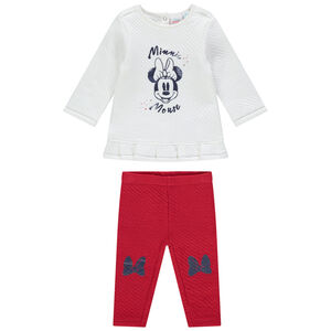 Ensemble avec tunique print Minnie Disney et legging rouge à noeuds printés Main Ensemble avec tunique print Minnie Disney et legging rouge à noeuds printés