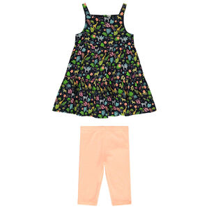 Ensemble robe à bretelles + corsaire pour bébé fille 