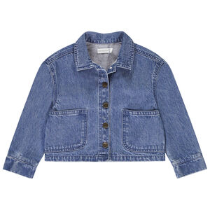 Chaqueta de mezclilla con grandes bolsillos para niña 