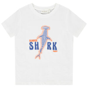 Camiseta de manga corta con bordado de tiburón para niño 