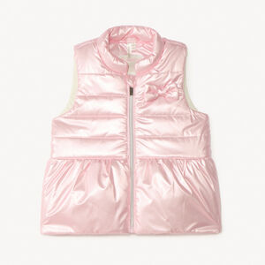 Chaleco sin mangas con efecto metalizado para niña. 