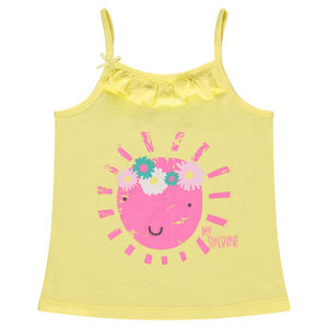 Camiseta de punto con volantes y estampado de fantasía  