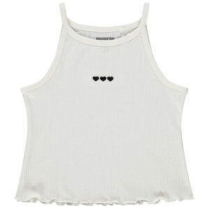 Camiseta sin mangas de punto de canalé con bordados para niña  Main Camiseta sin mangas de punto de canalé con bordados para niña