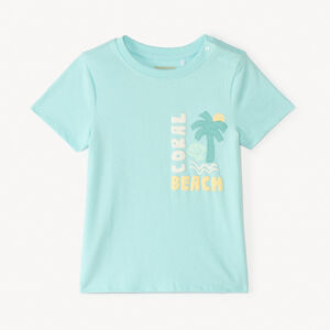Camiseta de manga corta con estampado de palmera para bebé niño. 
