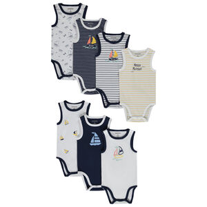 Pack de 7 bodies sin mangas voiliers fantasía para bebé niño 