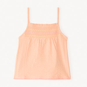 Camiseta de punto con elástico fruncido para niña 