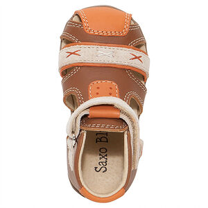 Sandalias de cuero color camel con velcro 