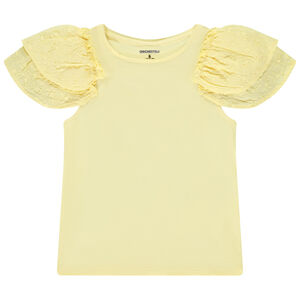 Camiseta de manga corta bordada con volantes para niña  Main Camiseta de manga corta bordada con volantes para niña