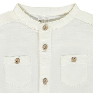 Ensemble 2 pièces salopette + chemise col mao pour bébé garçon 