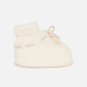 Pantuflas de punto con lazos decorativos para bebé 