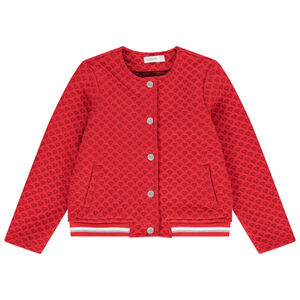 Chaqueta de felpa estilo teddy corazones en punto de jacquard Main Chaqueta de felpa estilo teddy corazones en punto de jacquard