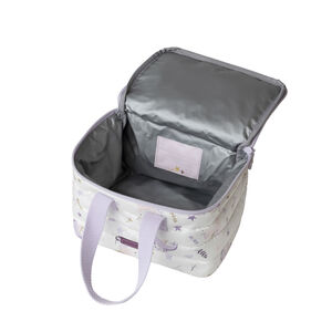 Bolsa isotérmica para merienda con estampado de unicornios blanca 