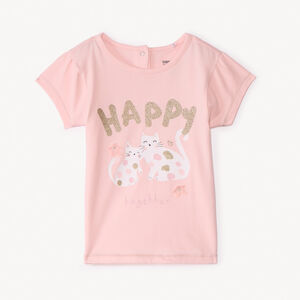 Camiseta de manga corta con flores 3D para bebé niña 