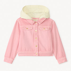 Chaqueta de mezclilla con capucha desmontable para niña. 