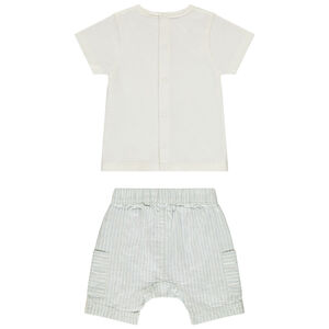 Conjunto de 2 piezas con bermudas a rayas para bebé niño 