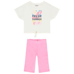 Conjunto de 2 piezas de jersey con print brillante para niña 