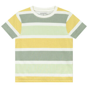 Camiseta de manga corta con bandas y rayas coloridas para niño 