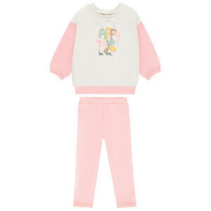 Conjunto jogging oversize efecto color block para bebé niña  Main Conjunto jogging oversize efecto color block para bebé niña
