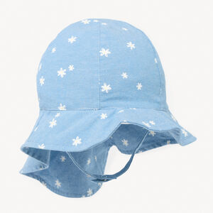 Charlotte saharienne de chambray con flores para niña. 