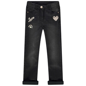 Pantalón vaquero skinny con bordados para niña Main Pantalón vaquero skinny con bordados para niña